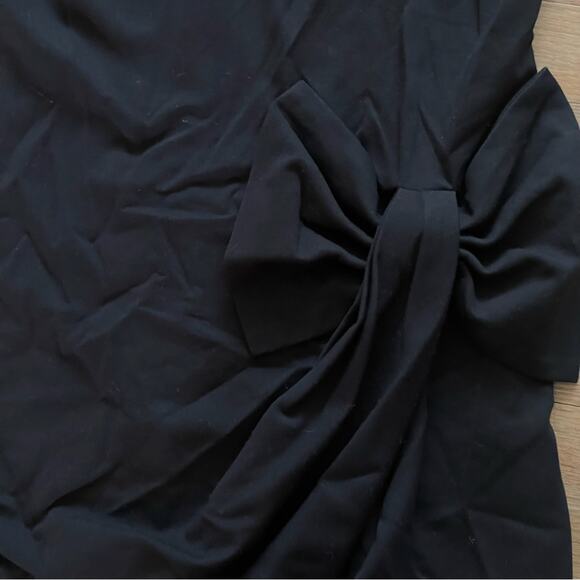 Katherine Barclay women's black sleeveless zip back dress with bow size 6 B7 - Picture 3 of 5